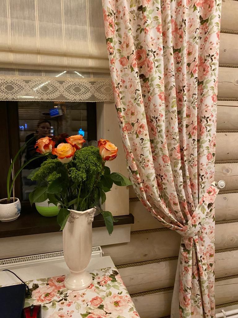 шторы с цветочным орнаментом